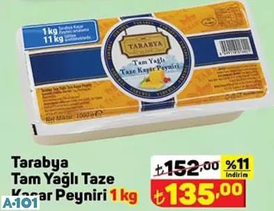 TARABYA TAM YAĞLI TAZE KAŞAR PEYNİRİ